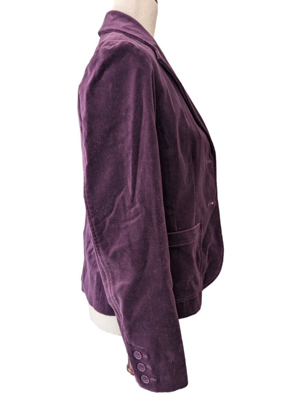 GAP Purple Velvet-Feel Blazer Suit Jacket Y2K - Picture 6 of 12